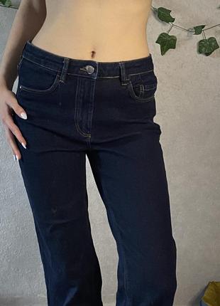 🩷 джинси 🩷 темно синие джинсы прямого кроя базовые4 фото