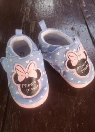 Пинетки 21 размер 12 см минные маус minnie mickey mouse disney