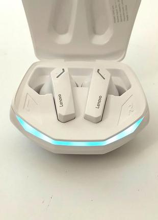 Білі бездротові bluetooth-навушники-гарнітура lenovo gm2 pro tws 5.3