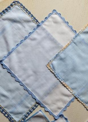 😍🩵 сет, набор из шести нежных голубых платков 29-32 см.💓👌3 фото