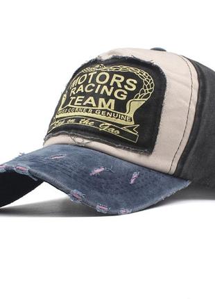 Брендовая бейсболка (кепка) унисекс сине-чёрная mrt