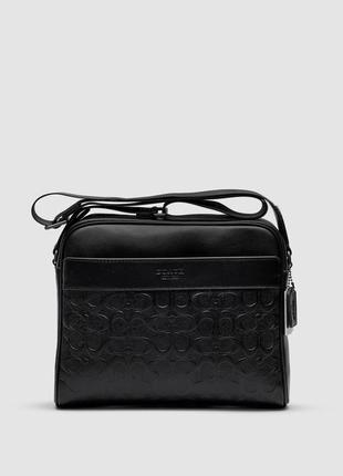 Мужская сумка coach charles camera crossbody messenger bag textured black