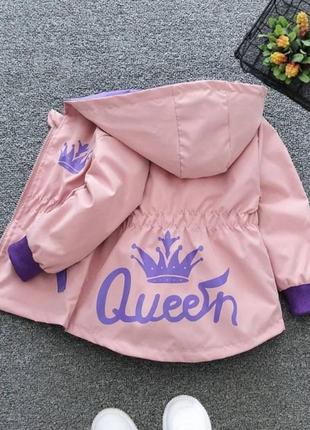 Парка для девочки розовая queen р.120