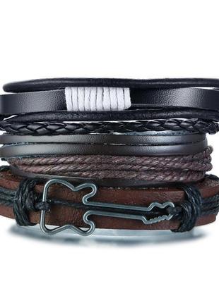 Комплект из трёх браслетов с гитарой guitar