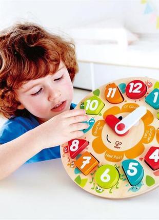 Деревянный пазл-сортер hape часы (e1622)