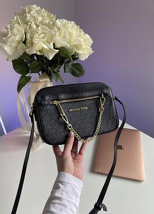 Жіноча сумочка michael kors jet set large logo crossbody графітова 24 х 17 х 6 см