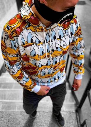 Мультяшний різнокольровий весняний чоловічий худі з принтом