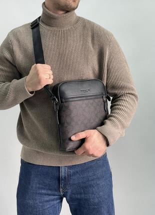 💎 coach houston flight bag in signature canvas brown 23.5 х 26.5 х 5 см