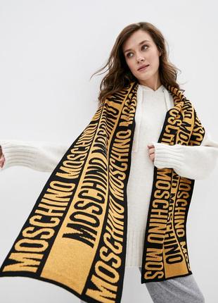 Шарф moschino жіночий золотисто-чорний (30623-5)3 фото