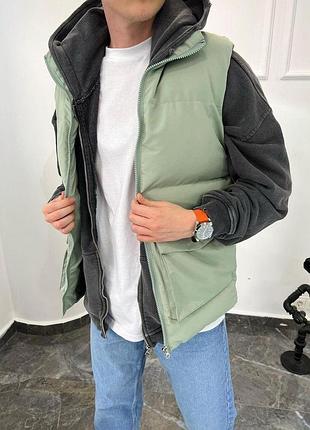 Пухначна жилетка в м'ятному кольорі🔝