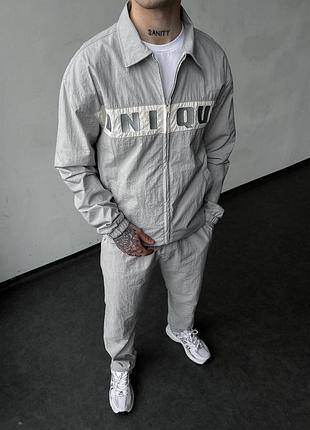 Стильний оверсайз костюм “unique” у світло-сірому кольорі 🔝
