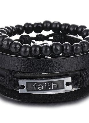 Комплект стильних браслетів faith на руку