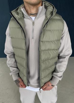 Топова весняна жилетка з капюшоном у м'ятному кольорі🔝