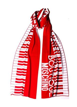 Шарф moschino boutique червоно-білий (30582)