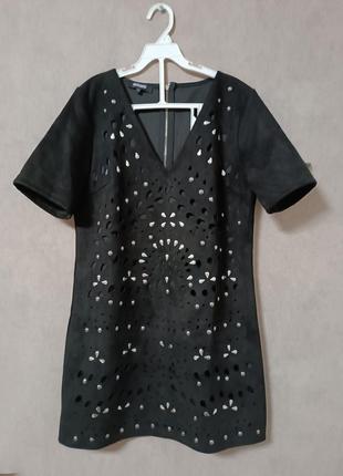 Чёрное замшевое платье missguided2 фото