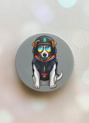 Тримач для смартфона / планшета попсокет popsocket сірий :: патрон (принт 4)