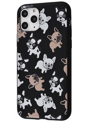 Чохол для apple iphone 11 pro чорний з собачками