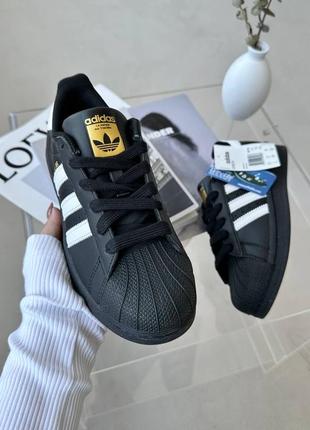 Кроссовки (adidas superstar black premium)🥷🏻💕