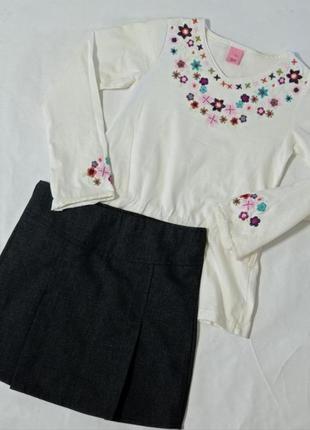 Реглан, блуза фирма adams girl на 5-6 лет на 116 см юбка фирма f&f на 4-5 лет на 110 см большемерит