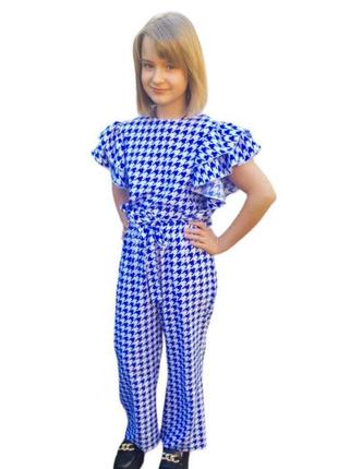 Костюм нарядный с воланами гусиная лапка