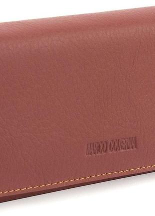 Жіночий гаманець на магнітах шкіряний під багато купюр 18,5х9 marco coverna ma501-1-brown (17505)7 фото
