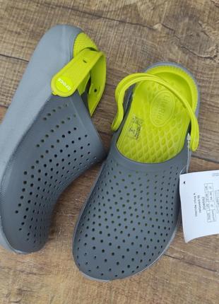 Кроксы детские сабо black crocs literide kids clog серые