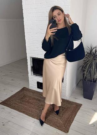 Шовкова спідниця міді 💓