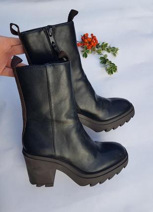 Ботинки сапоги ботильоны тракторная подошва zara
