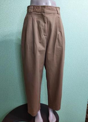 Коттоновые брюки с защипами h&amp;m7 фото