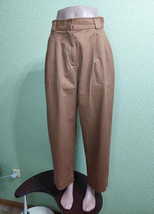 Коттоновые брюки с защипами h&amp;m6 фото