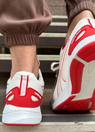 Мужские кроссовки supor,a2310-5,белые с красными вставками5 фото