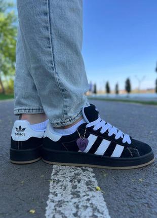 Женские кроссовки adidas campus x korn black white2 фото