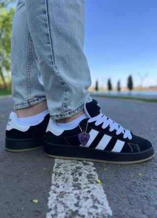 Женские кроссовки adidas campus x korn black white9 фото