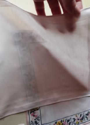🩷🌸 сет, набір з шести батистових ніжно-рожевий хустинок, носовичків 28-30 см 💓4 фото