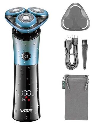 Электробритва vgr v-326 водонепроницаемая, машинка мужская для бритья, триммер для усов