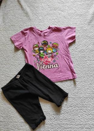 Комплект для девочки на лето велосипедки -шорты футболка