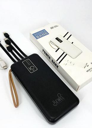 Power bank зарядний пристрій на сонячній батареї 10000mah з індикатором заряду. колір: чорний