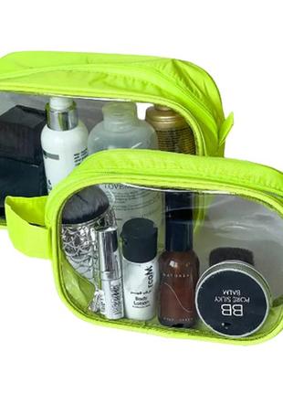 Комплект прозорих косметичок organize (неон)