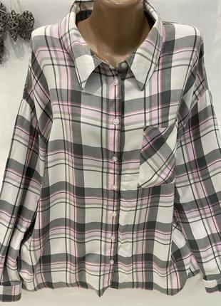 Стильна крута картата сорочка, віскоза 100%