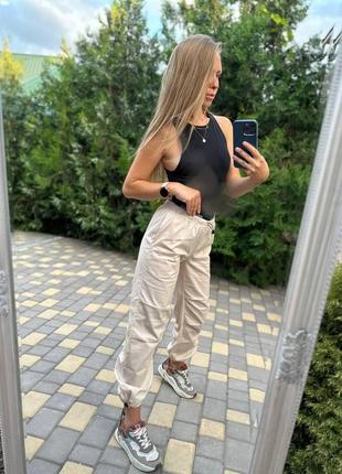 Спортивні штани брюки карго жіночі штани джогери casual котонові