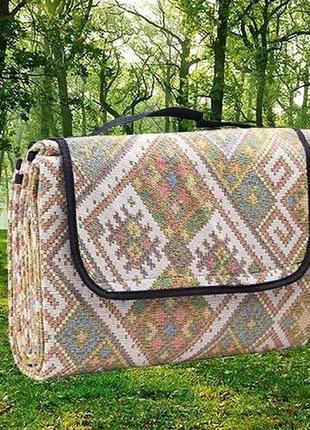 Килимок для пікніка жаккардовий похідний для кемпінгу складаний, підстилка для пікніка та пляжу