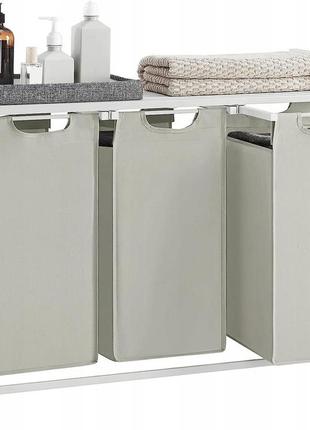 Кошик для білизни leobert chariot з трьома відділеннями 3 x 38л білий