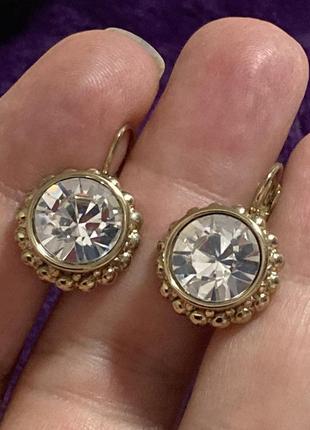 Серьги позолота swarovski crystal  dyrberg kern