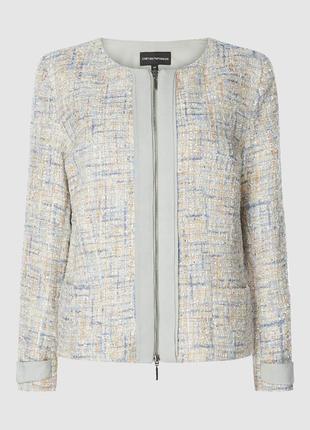 Emporio armani formal tweed embellished пиджак твидовый