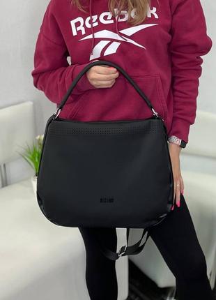 Жіноча стильна та якісна сумка з еко шкіри чорна та біла3 фото