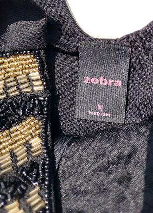 Чёрное элегантное плотное с украшением платье zebra италия9 фото