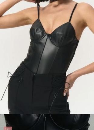 Новый кожаный боди gepur