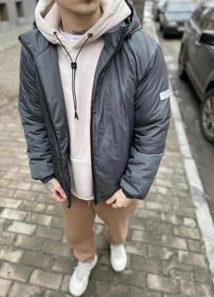 Курточка весна грудний карман графітовий колір