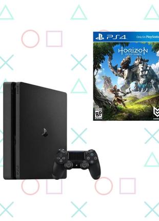 Ігрова приставка playstation 4 slim 500gb + horizon zero dawn (бу)