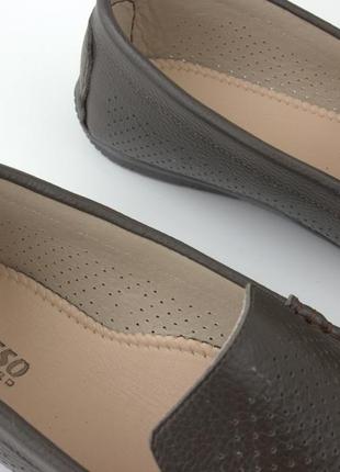 Літні мокасини коричневі шкіряні перфорація чоловіче взуття великих розмірів rosso avangard bs m4 perf brown8 фото